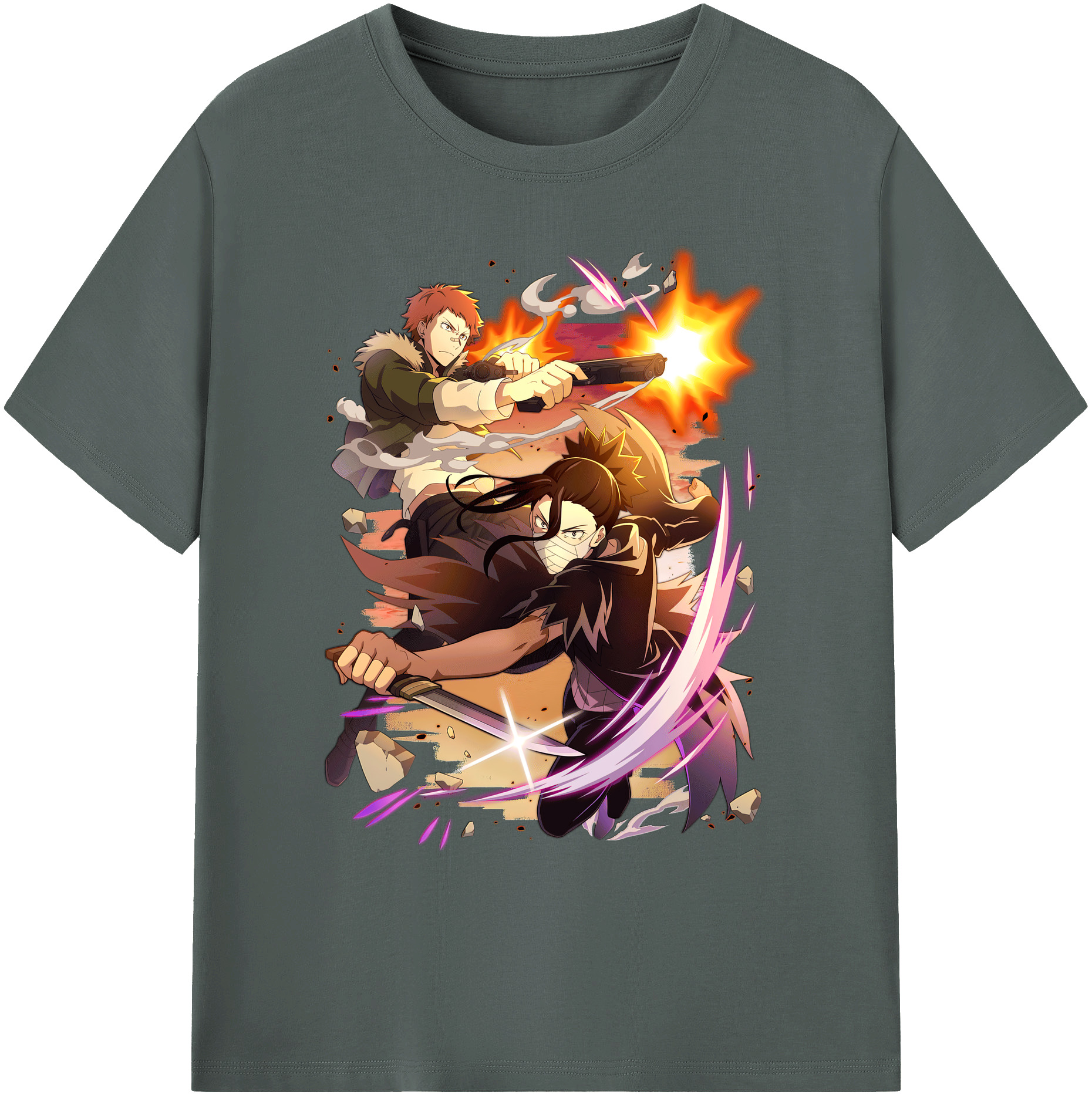 （画像用） 文豪ストレイドッグス Bungo Stray Dogs 綿100％ メンズ半袖Tシャツ｜肌触りやわらか＆通気性